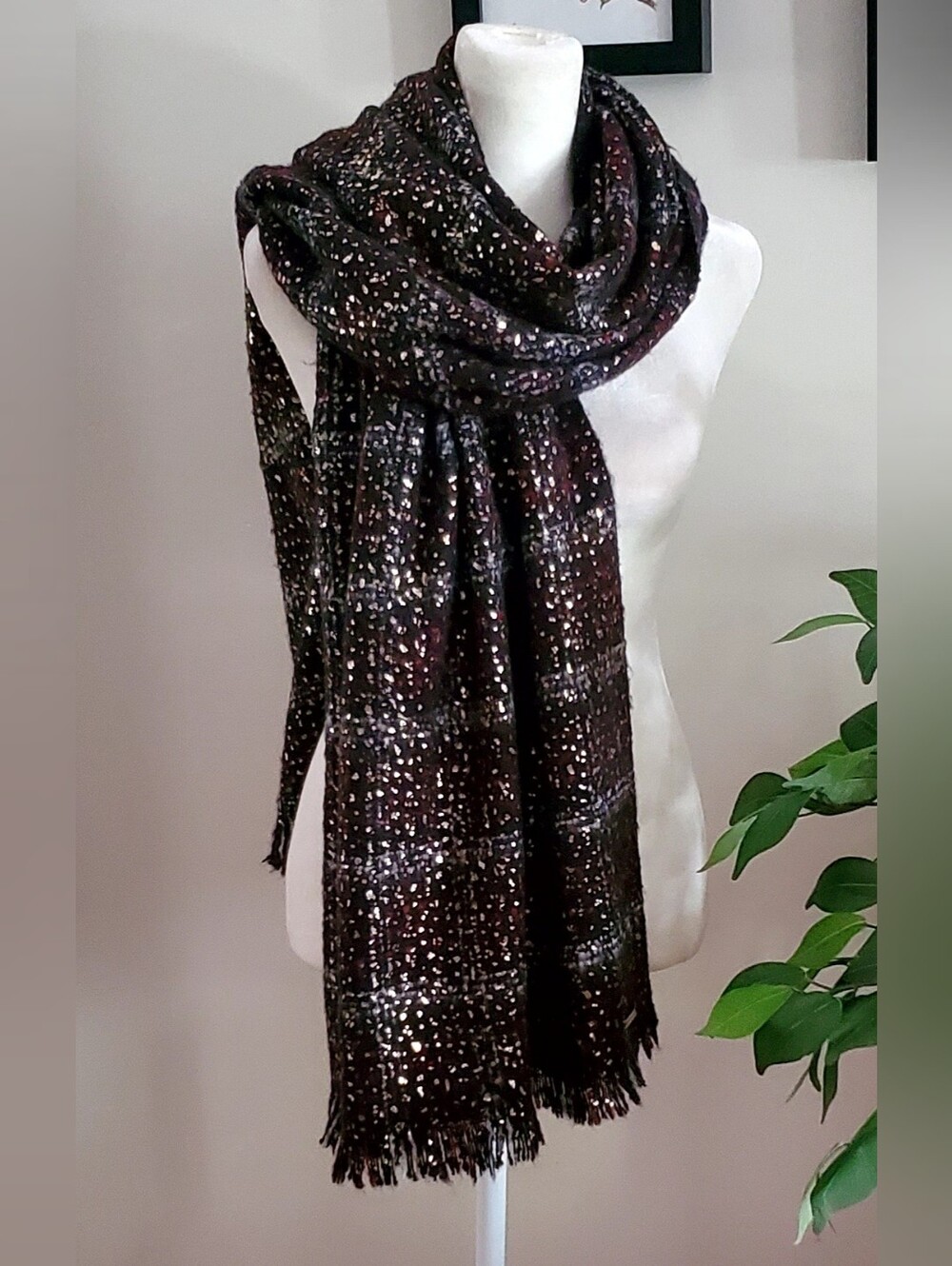 Michael Kors Black Metallic Speckle Wrap